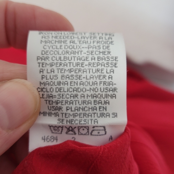 Vntg Leslie Fay Petites USA Made Button front Pleated Skirt Red dress Size 12 - Picture 13 of 13